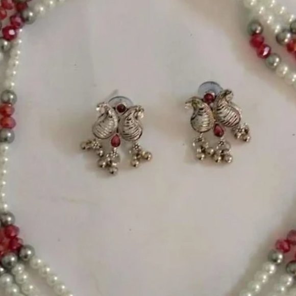 Pearls Beaded Chain Jewelry Set, Tribal Jewelry Set, Beaded Chain Pendant Neckla - Picture 6 of 10